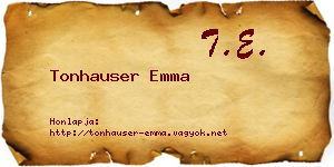 Tonhauser Emma névjegykártya